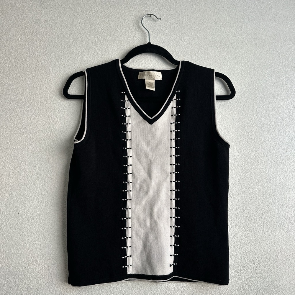 Black and white goth sweater vest size medium